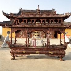 鑄鐵香爐寺廟陵園長(zhǎng)方形八龍柱香爐佛道教寺院大型銅香爐