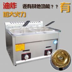 商用雙缸關東煮機器油炸鍋燃氣炸爐炸薯條機煤氣煮面爐